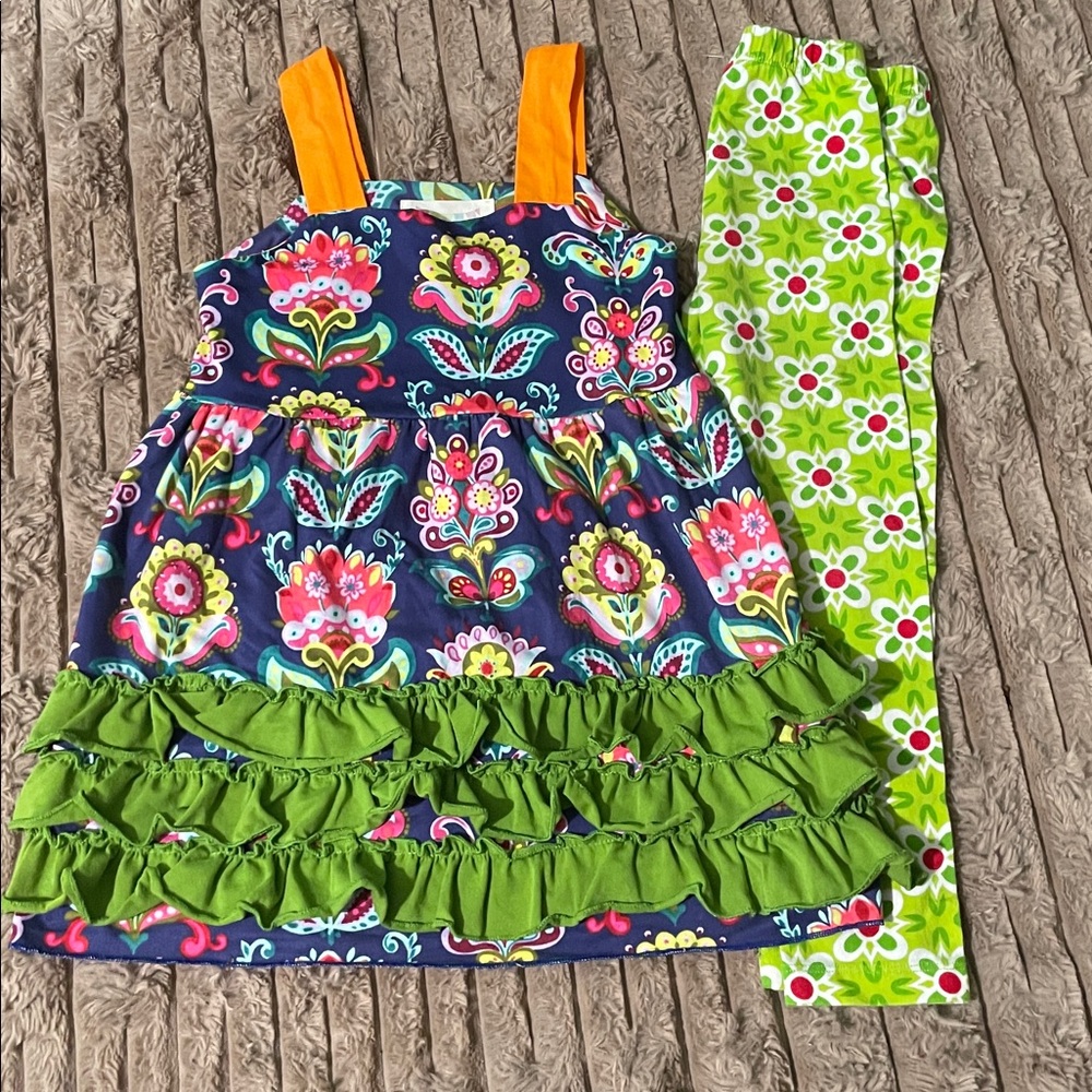 Colorful Kids Matching Set with Floral Design